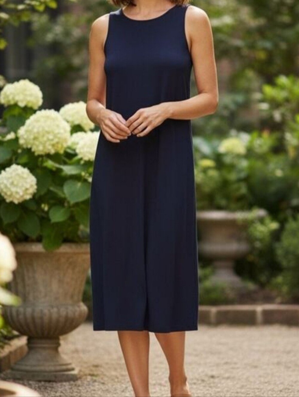 Eileen Fisher Navy Blue Midi Tank Dress